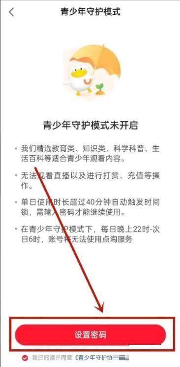 点淘怎么设置未成年模式?点淘设置未成年模式教程图片3